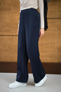 Ön Dikişli Bol Paça Pantolon Lacivert