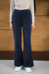 Ön Dikişli Bol Paça Pantolon Lacivert