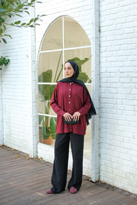 Ön Düğmeli Hırka Bordo