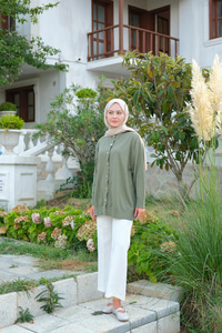 Ön Düğmeli Hırka Çağla Yeşil