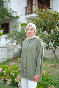 Ön Düğmeli Hırka Çağla Yeşil