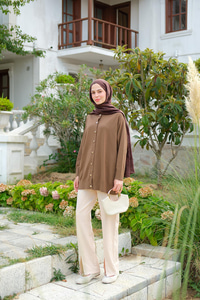 Ön Düğmeli Hırka Vizon