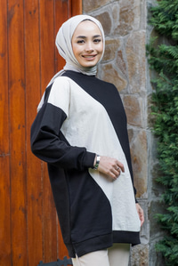 Uygun Fiyatlı ON PARASUT DETAY TUNIK SIYAH | Loccomoda.com 