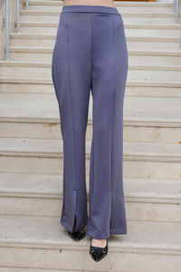 Ön Yırtmaçlı Scuba Pantolon Füme