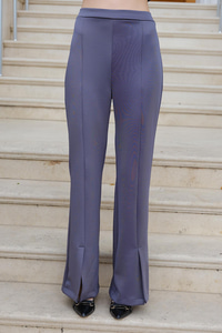 Ön Yırtmaçlı Scuba Pantolon Füme