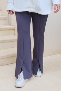 Ön Yırtmaçlı Scuba Pantolon Füme