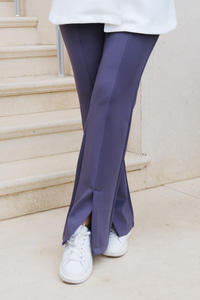 Ön Yırtmaçlı Scuba Pantolon Füme