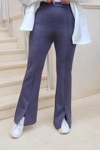 Ön Yırtmaçlı Scuba Pantolon Füme