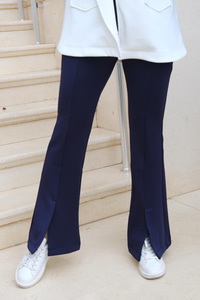 Ön Yırtmaçlı Scuba Pantolon Lacivert