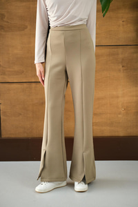 Ön Yırtmaçlı Scuba Pantolon Mint Yeşil