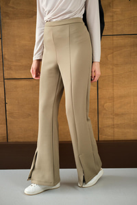 Ön Yırtmaçlı Scuba Pantolon Mint Yeşil