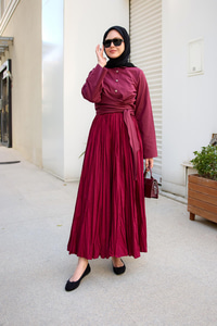 Önden Bağlamalı Gömlek Bordo