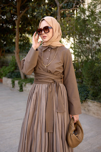 Önden Bağlamalı Gömlek Kahverengi