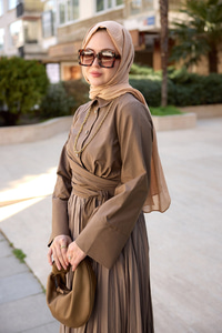 Önden Bağlamalı Gömlek Kahverengi