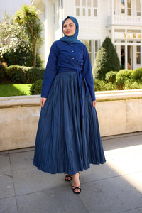 Önden Bağlamalı Gömlek Lacivert