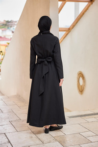 Önü Alerli Cupra Elbise Siyah