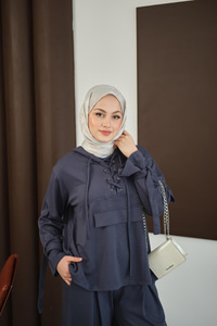 Önü Çapraz İp Detay Takım Füme