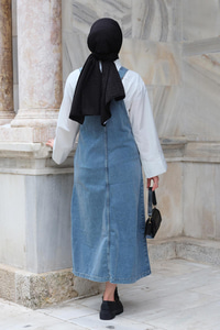 Önü Cepli Slopet Buz Mavi