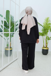 Önü Çift Cep Detaylı İkili Takım Siyah