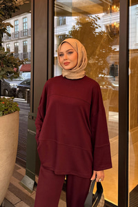 Önü Çima Detay Takım Bordo