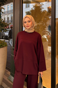 Önü Çima Detay Takım Bordo