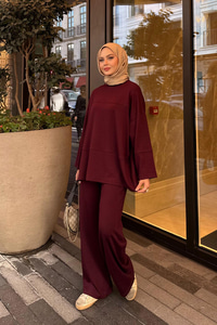 Önü Çima Detay Takım Bordo