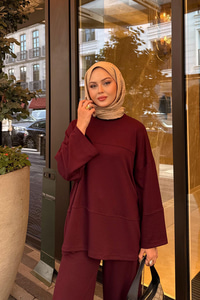 Önü Çima Detay Takım Bordo