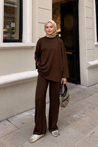 Önü Çima Detay Takım Kahverengi