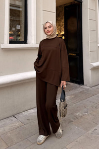 Önü Çima Detay Takım Kahverengi