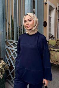 Önü Çima Detay Takım Lacivert