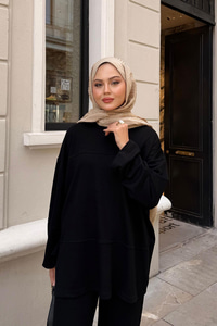 Önü Çima Detay Takım Siyah