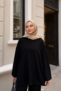 Önü Çima Detay Takım Siyah