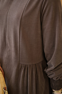 Önü Çima Ve Büzgü Detay İkili Takım Kahverengi