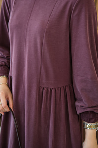 Önü Çima Ve Büzgü Detay İkili Takım Mürdüm