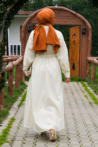 Önü Çıt Çıt Detay Elbise  Ekru