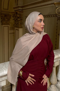 Önü Drapeli Krep Elbise  Bordo