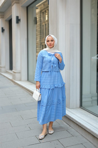 Önü Kurdale Detay ikili Takım Mavi