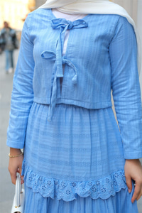 Önü Kurdale Detay ikili Takım Mavi