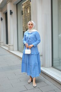 Önü Kurdale Detay ikili Takım Mavi