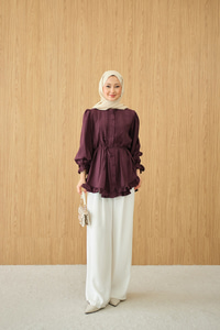 Önü Nervurlu Bel Bağlamalı Gömlek Bordo