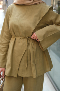 Önü Parça Detaylı Takım Yağ Yeşil