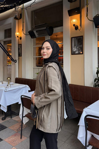 Önü Pile Detaylı Gömlek Vizon