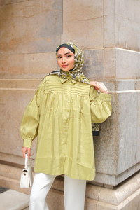 Önü Roba Detaylı Gömlek Yeşil