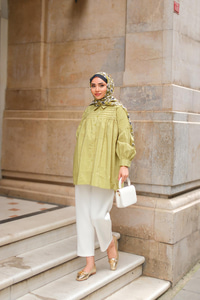 Önü Roba Detaylı Gömlek Yeşil