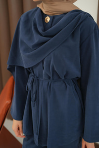Önü Şal Detay Takım Lacivert