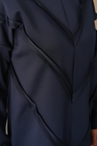 Önü V Detaylı Tunik Lacivert