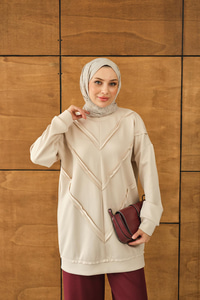 Önü V Detaylı Tunik Taş