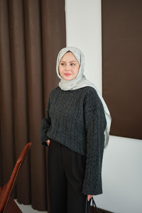 Örgü Desenli Triko Tunik Siyah