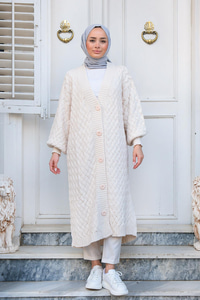 ORGU DETAYLI UZUN HIRKA BEJ