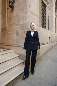 Oturan Fit Kot Ceket Koyu Mavi